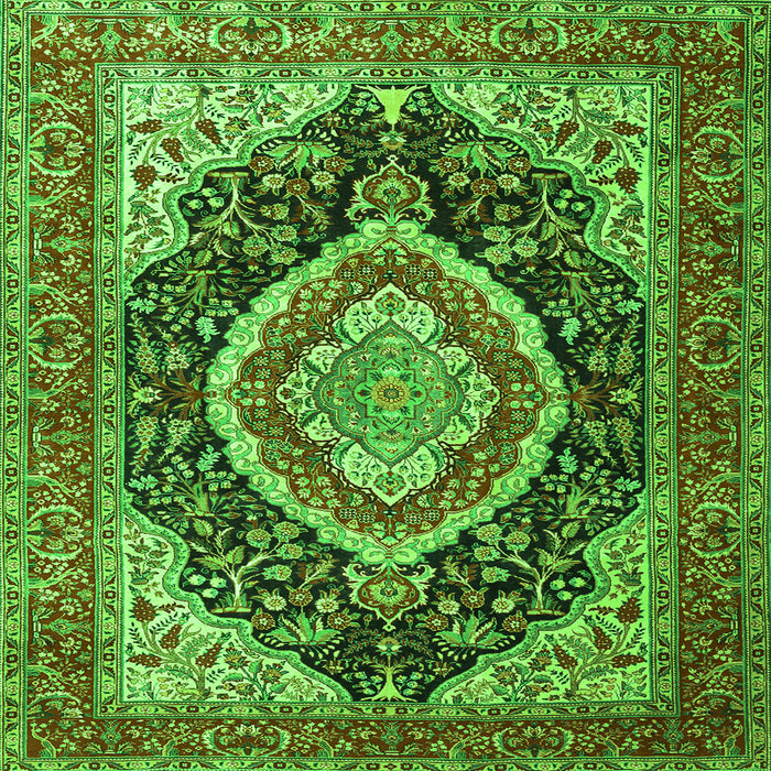 Serging Thickness of Persian Green Traditional Rug, tr3603grn