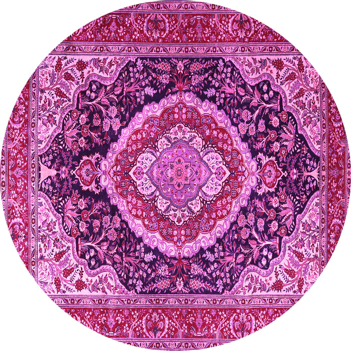 Round Persian Pink Traditional Rug, tr3603pnk