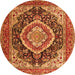 Machine Washable Persian Orange Traditional Area Rugs, wshtr3603org