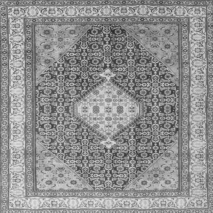 Round Machine Washable Persian Gray Traditional Rug, wshtr3604gry