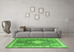 Machine Washable Persian Green Traditional Area Rugs in a Living Room,, wshtr3604grn