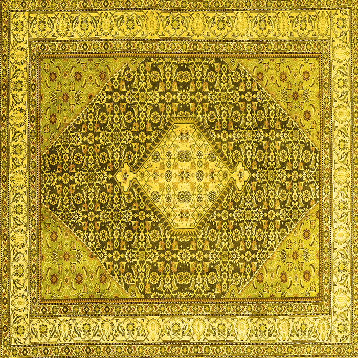 Square Persian Yellow Traditional Rug, tr3604yw