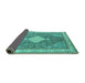 Sideview of Persian Turquoise Traditional Rug, tr3604turq