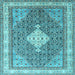 Square Persian Light Blue Traditional Rug, tr3604lblu
