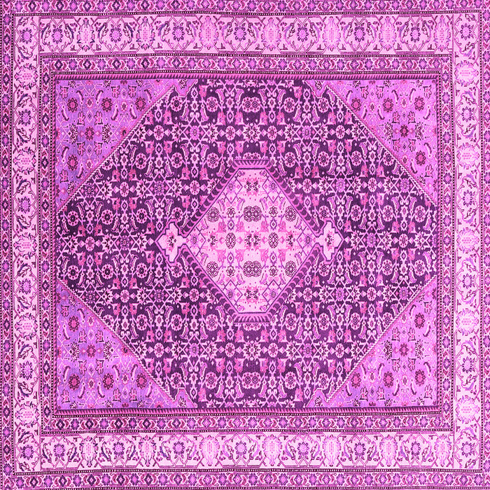 Square Machine Washable Persian Pink Traditional Rug, wshtr3604pnk