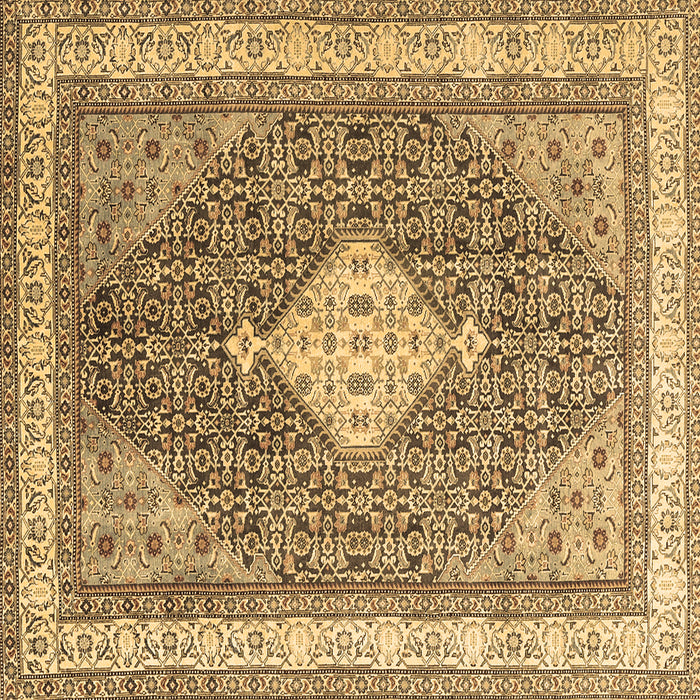 Square Machine Washable Persian Brown Traditional Rug, wshtr3604brn