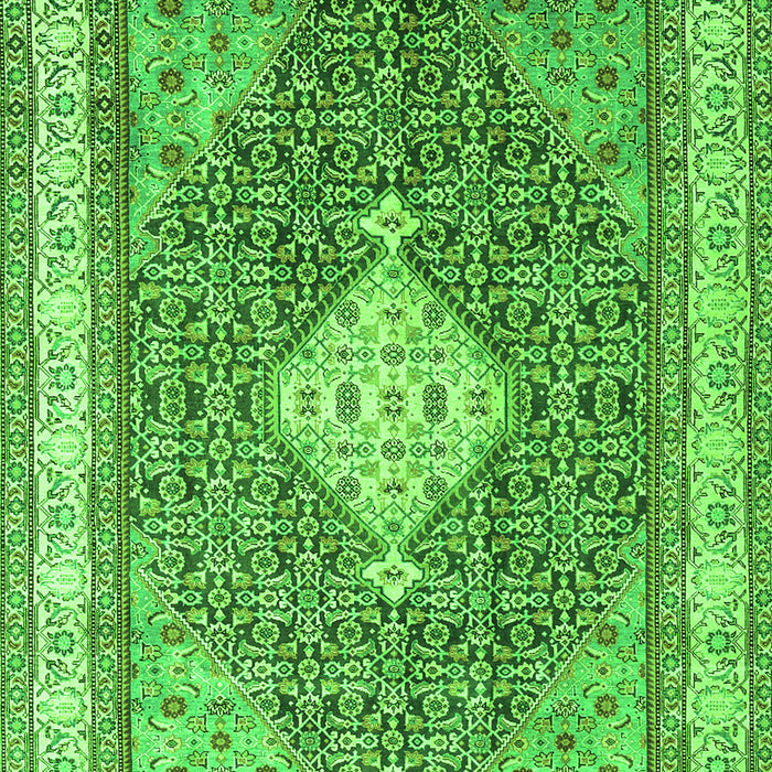 Serging Thickness of Machine Washable Persian Green Traditional Area Rugs, wshtr3604grn