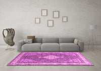 Machine Washable Persian Pink Traditional Rug, wshtr3604pnk