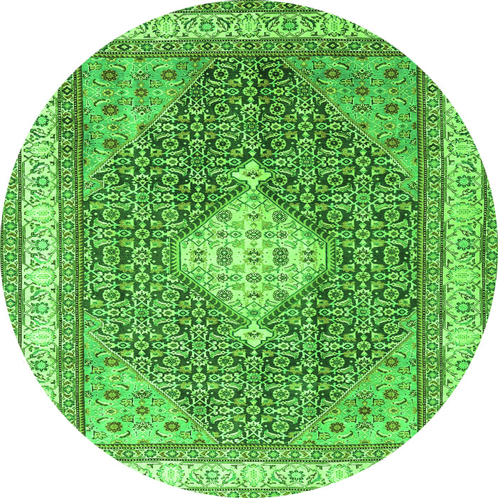 Square Persian Green Traditional Rug, tr3604grn