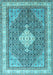 Machine Washable Persian Light Blue Traditional Rug, wshtr3604lblu