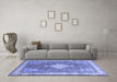 Machine Washable Persian Blue Traditional Rug in a Living Room, wshtr3604blu