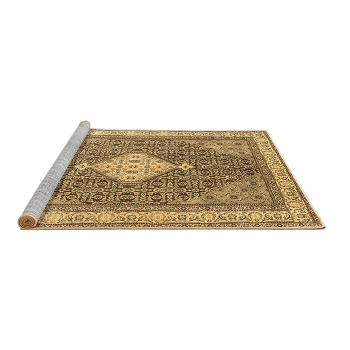 Sideview of Machine Washable Persian Brown Traditional Rug, wshtr3604brn