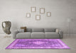 Machine Washable Persian Purple Traditional Area Rugs in a Living Room, wshtr3604pur