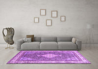 Machine Washable Persian Purple Traditional Rug, wshtr3604pur