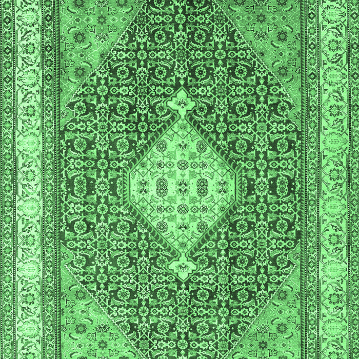 Machine Washable Persian Emerald Green Traditional Area Rugs, wshtr3604emgrn