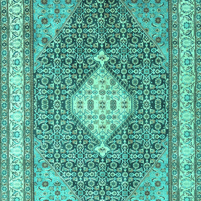 Machine Washable Persian Turquoise Traditional Area Rugs, wshtr3604turq