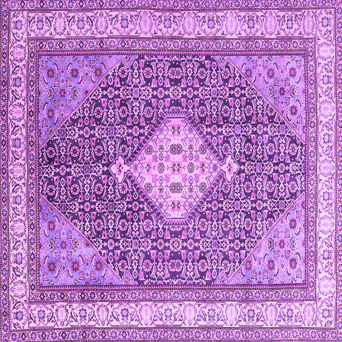 Square Machine Washable Persian Purple Traditional Area Rugs, wshtr3604pur