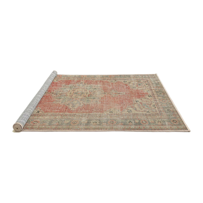 Sideview of Machine Washable Traditional Brown Rug, wshtr3605