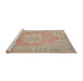 Sideview of Machine Washable Traditional Brown Rug, wshtr3605