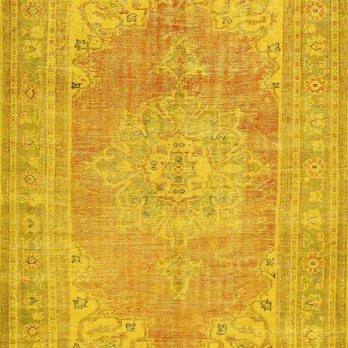 Machine Washable Persian Yellow Traditional Rug, wshtr3605yw