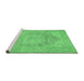 Sideview of Machine Washable Persian Emerald Green Traditional Area Rugs, wshtr3605emgrn