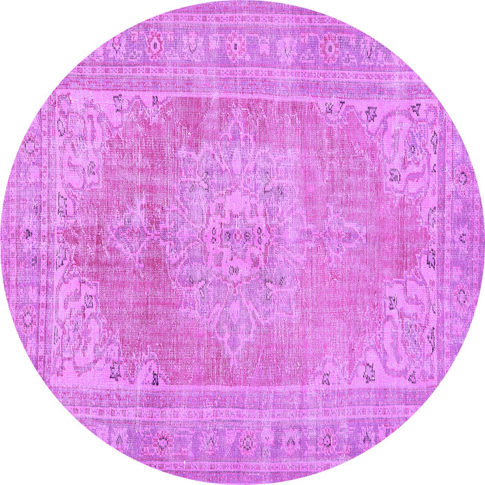 Round Persian Purple Traditional Rug, tr3605pur