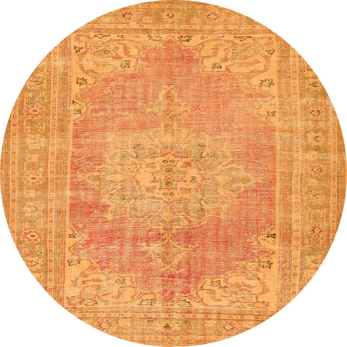 Square Persian Orange Traditional Rug, tr3605org