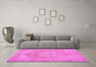 Machine Washable Persian Pink Traditional Rug in a Living Room, wshtr3605pnk