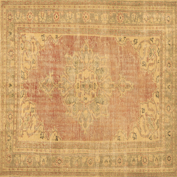 Square Persian Brown Traditional Rug, tr3605brn