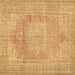 Square Persian Brown Traditional Rug, tr3605brn