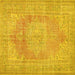 Square Persian Yellow Traditional Rug, tr3605yw