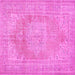 Square Persian Pink Traditional Rug, tr3605pnk