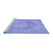 Sideview of Machine Washable Persian Blue Traditional Rug, wshtr3605blu