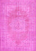 Machine Washable Persian Pink Traditional Rug, wshtr3605pnk