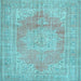 Square Persian Light Blue Traditional Rug, tr3605lblu