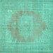 Square Persian Turquoise Traditional Rug, tr3605turq