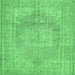 Square Persian Emerald Green Traditional Rug, tr3605emgrn