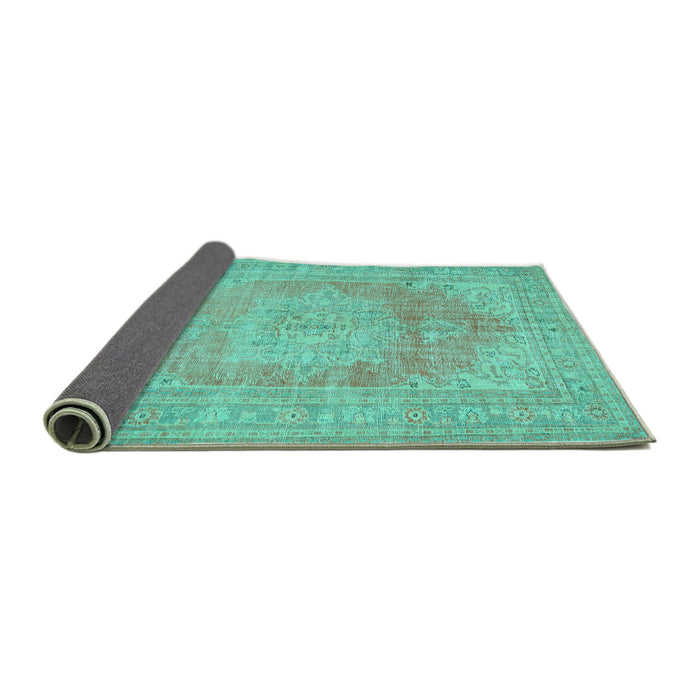 Sideview of Persian Turquoise Traditional Rug, tr3605turq
