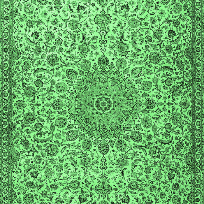 Machine Washable Persian Emerald Green Traditional Area Rugs, wshtr3606emgrn