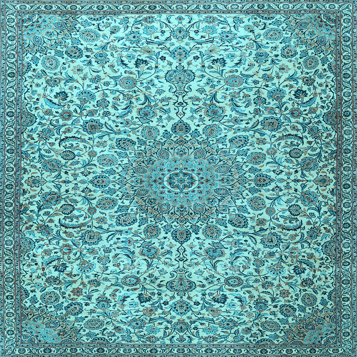 Square Machine Washable Persian Light Blue Traditional Rug, wshtr3606lblu