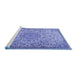 Sideview of Machine Washable Persian Blue Traditional Rug, wshtr3606blu