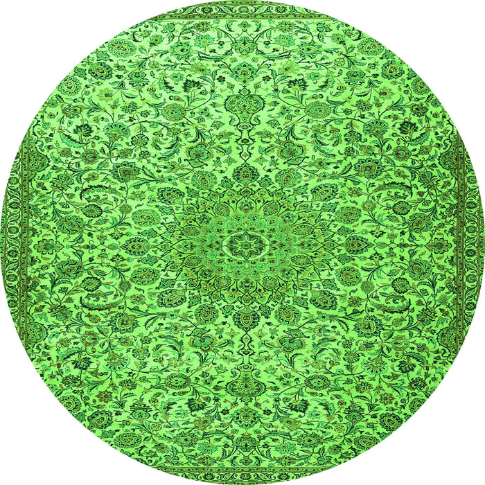 Square Persian Green Traditional Rug, tr3606grn