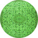 Square Persian Green Traditional Rug, tr3606grn