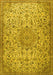 Machine Washable Persian Yellow Traditional Rug, wshtr3606yw