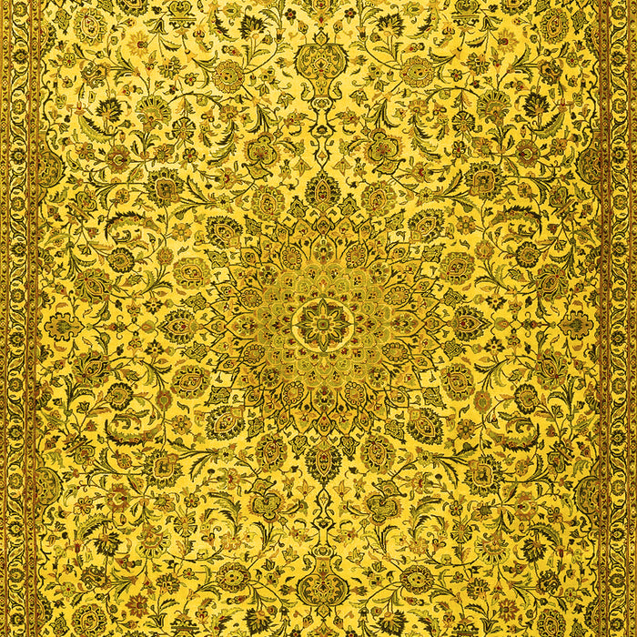 Machine Washable Persian Yellow Traditional Rug, wshtr3606yw