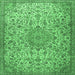 Square Persian Emerald Green Traditional Rug, tr3606emgrn