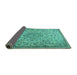 Sideview of Persian Turquoise Traditional Rug, tr3606turq