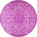 Round Persian Pink Traditional Rug, tr3606pnk