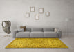 Machine Washable Persian Yellow Traditional Rug in a Living Room, wshtr3606yw