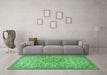 Machine Washable Persian Emerald Green Traditional Area Rugs in a Living Room,, wshtr3606emgrn